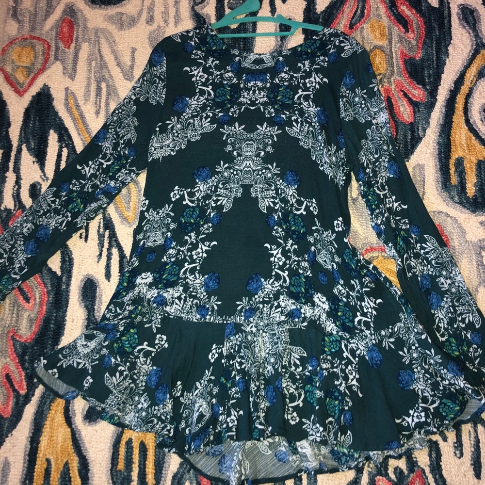 Free people open back long sleeve dress